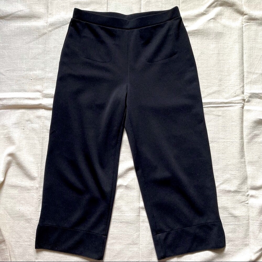 Vintage 90s Express || Black Stretch Dress Capri Pants
